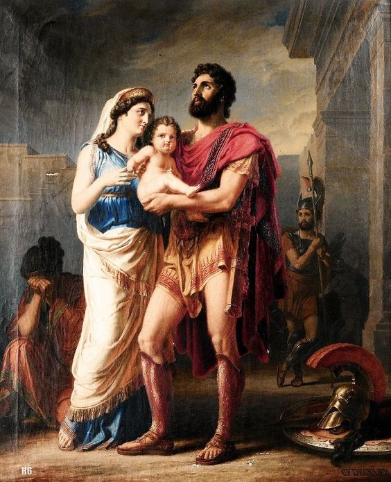 How does Homer create a moving portrayal of family relationships in the Iliad?